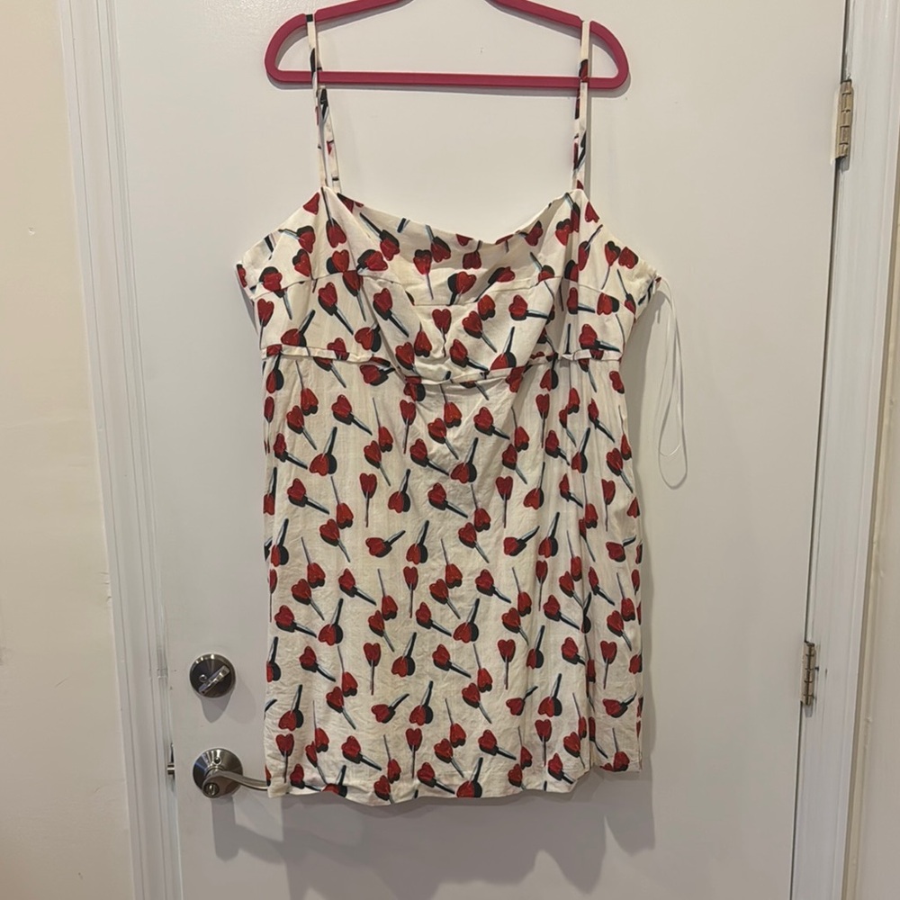 Rachel Antonoff Red and Black Cherry Print Mini Dress